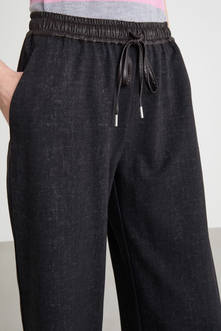 Pantalone stile joggers in jersey effetto délavé Intrend - 3