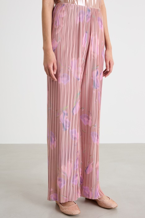 Pantalone in jersey plissé