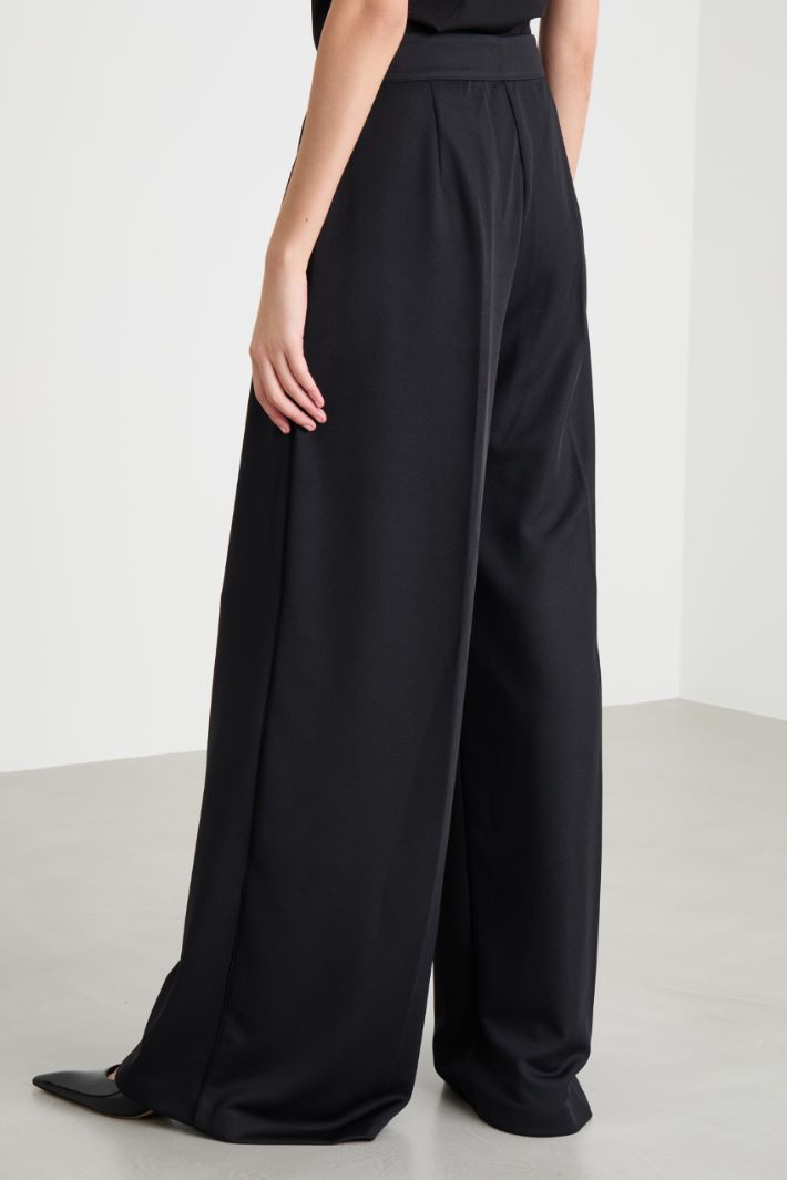 Piqué jersey palazzo trousers Intrend - 4
