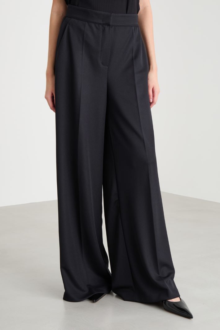 Piqué jersey palazzo trousers Intrend - 2
