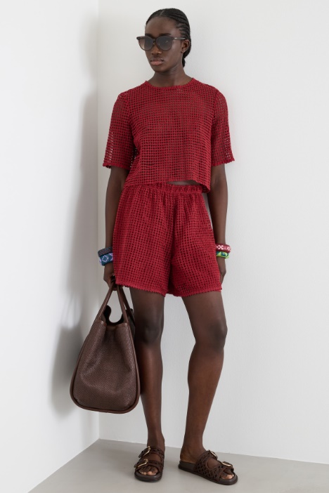 Macramé jersey shorts Intrend