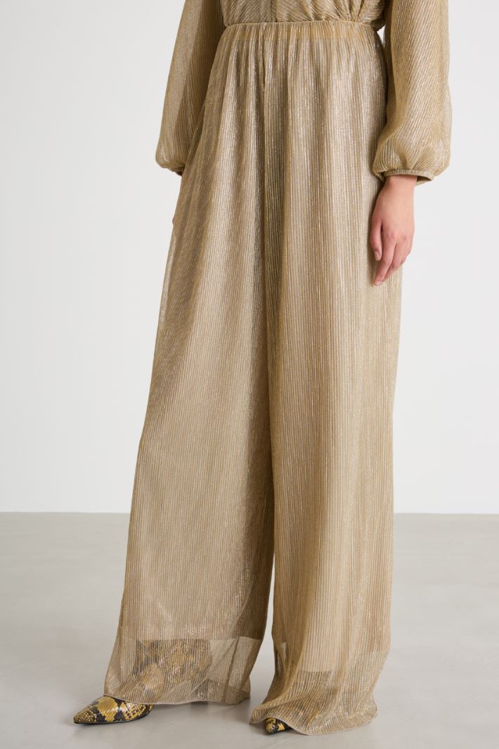 Wide-leg laminated jersey trousers Intrend - 2