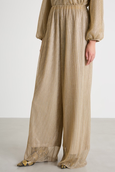 Pantalone ampio in jersey laminato