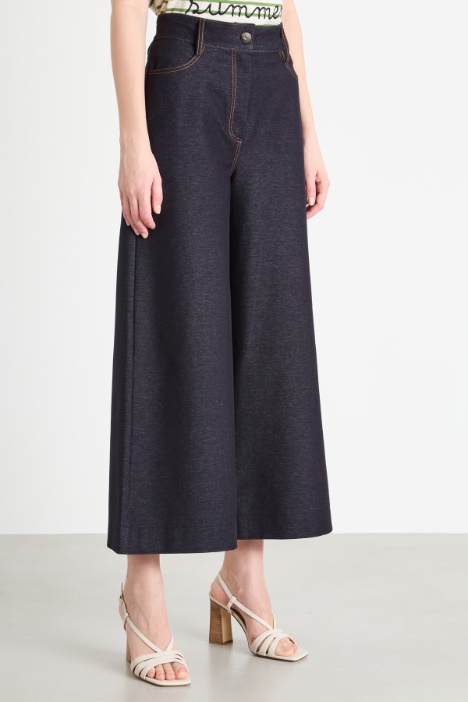 Pantalone palazzo in jersey