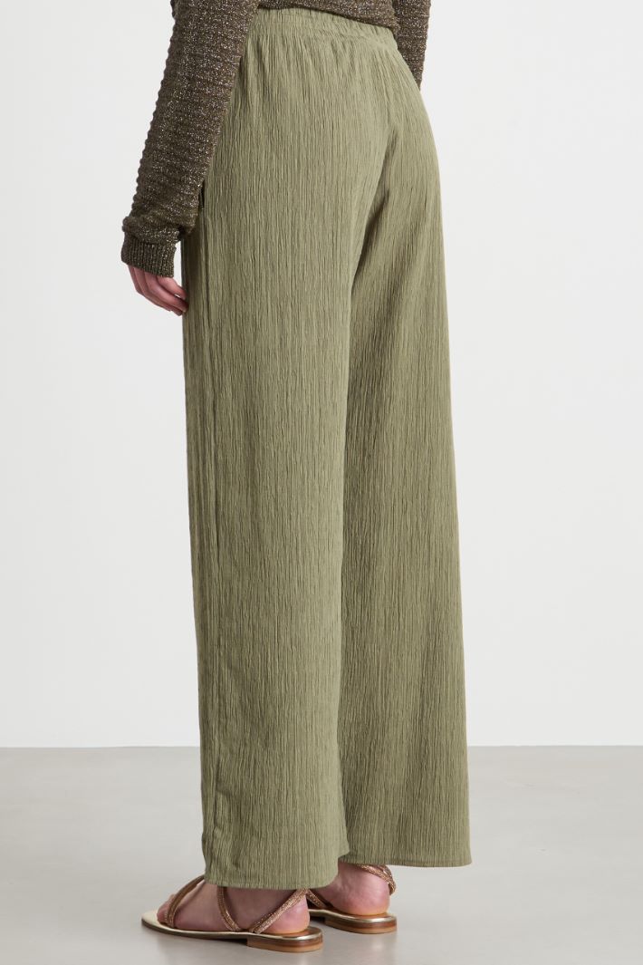 Pantalone dritto in jersey plissè Intrend - 4