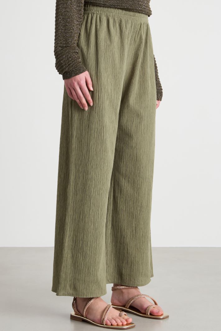 Pantalone dritto in jersey plissè Intrend - 2
