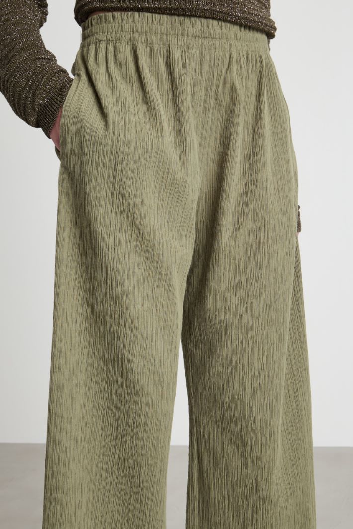 Pantalone dritto in jersey plissè Intrend - 3