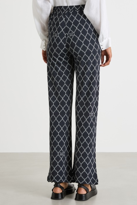 Pantalón recto de punto estampado