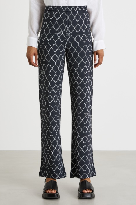 Pantalón recto de punto estampado