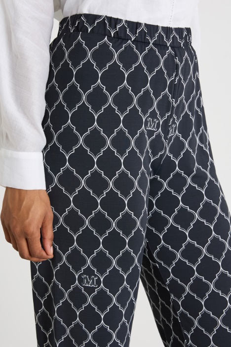 Pantalón recto de punto estampado