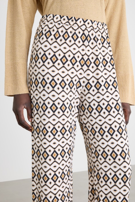 Pantalón recto de punto estampado