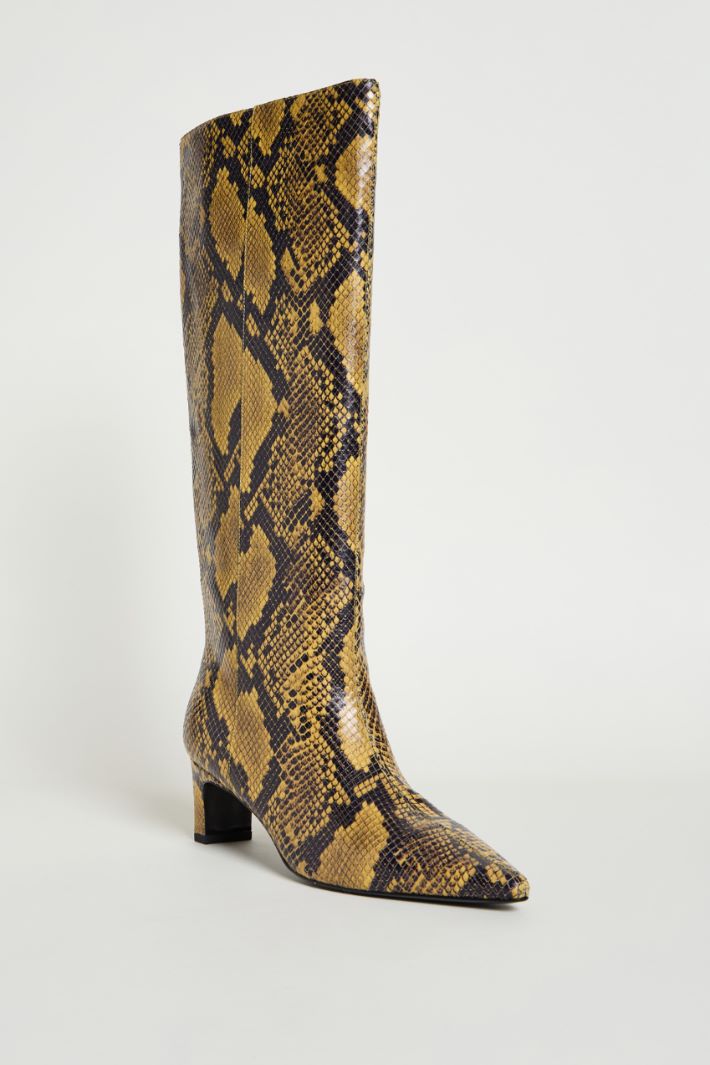 Python-print leather boots Intrend - 2