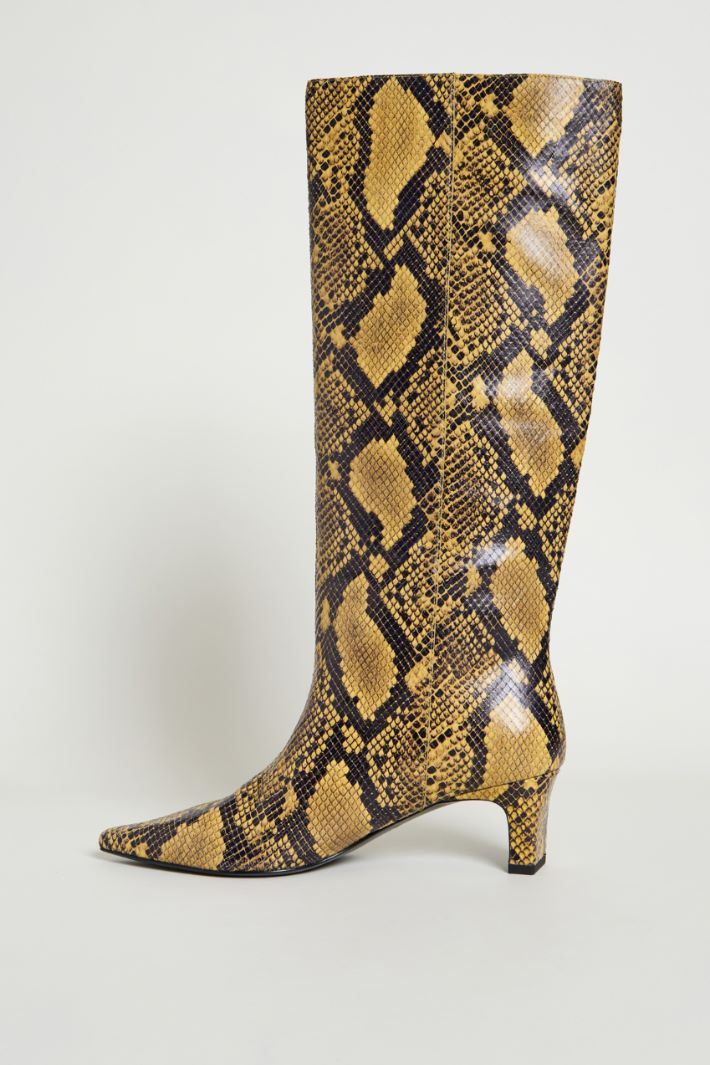 Python-print leather boots Intrend - 3