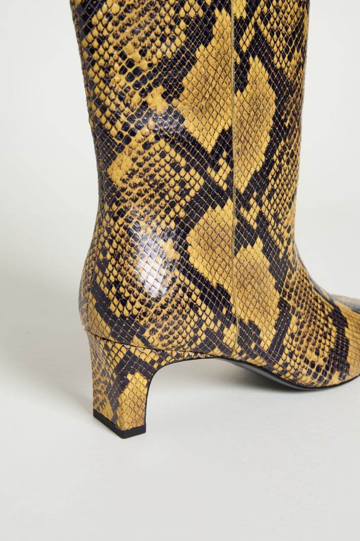 Python-print leather boots Intrend - 4