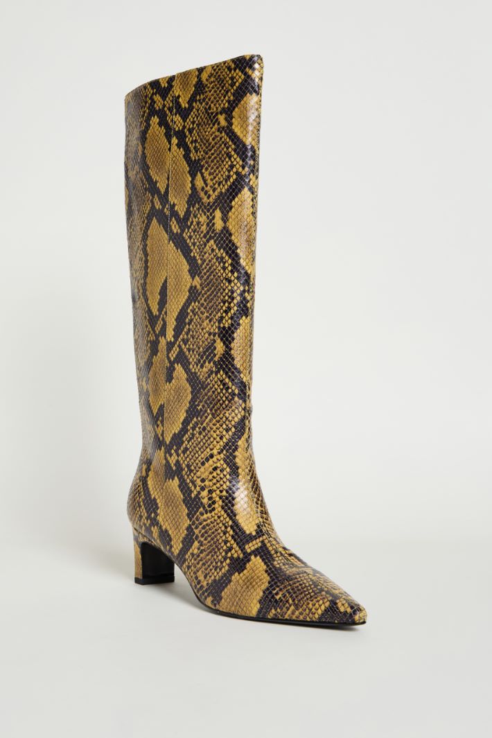 Python-print leather boots Intrend - 2