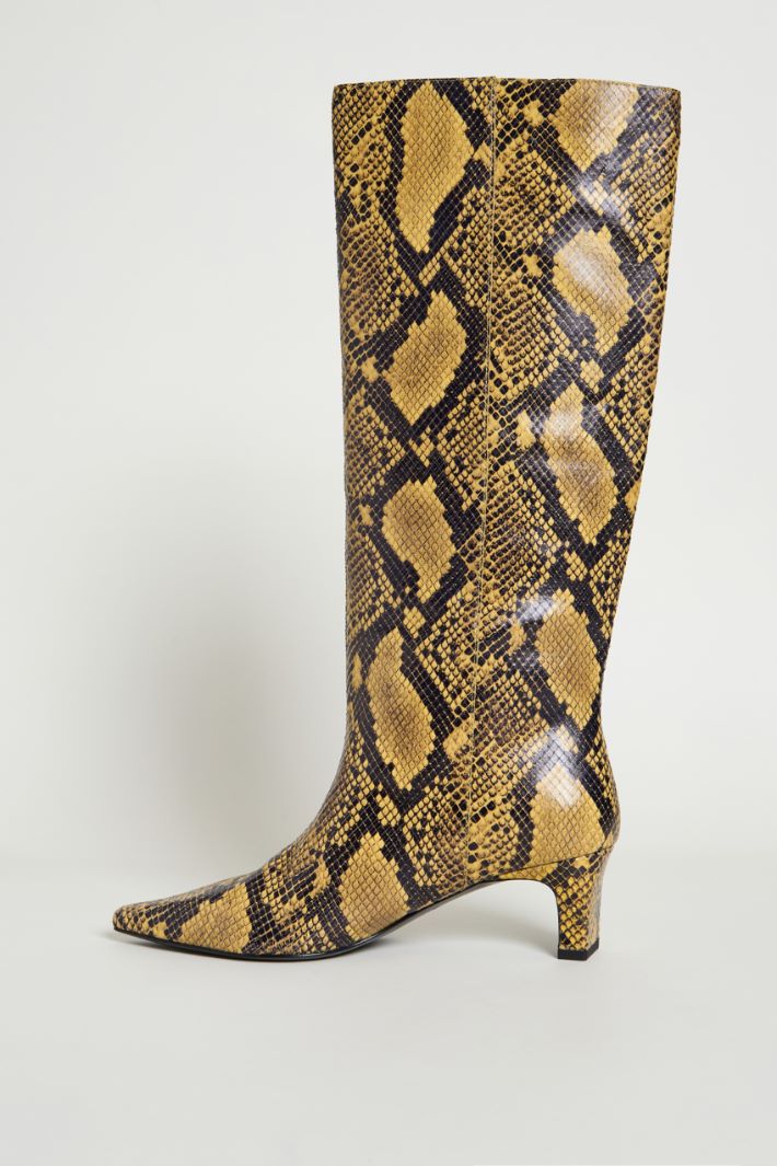 Python-print leather boots Intrend - 3