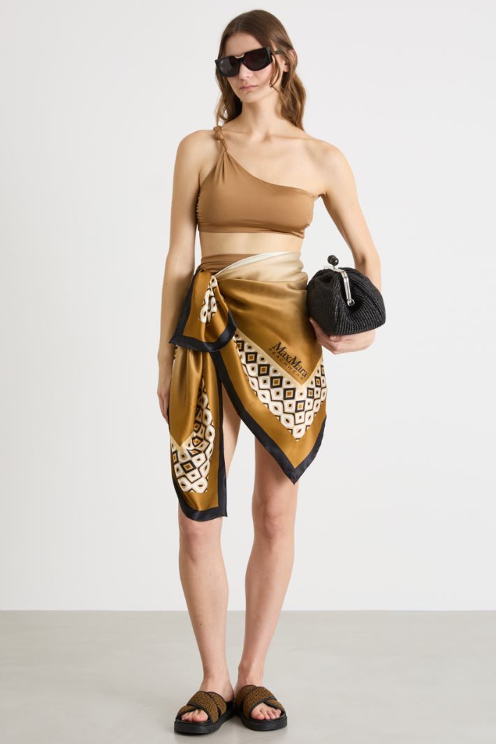 One-shoulder swim top in lustrous jersey Intrend