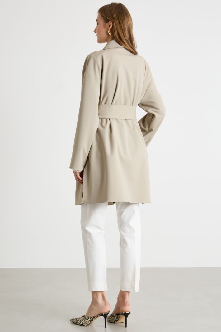 Belted Jersey Coat Intrend - 4