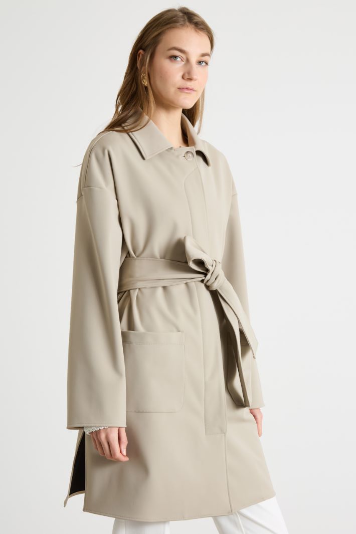 Belted Jersey Coat Intrend - 2