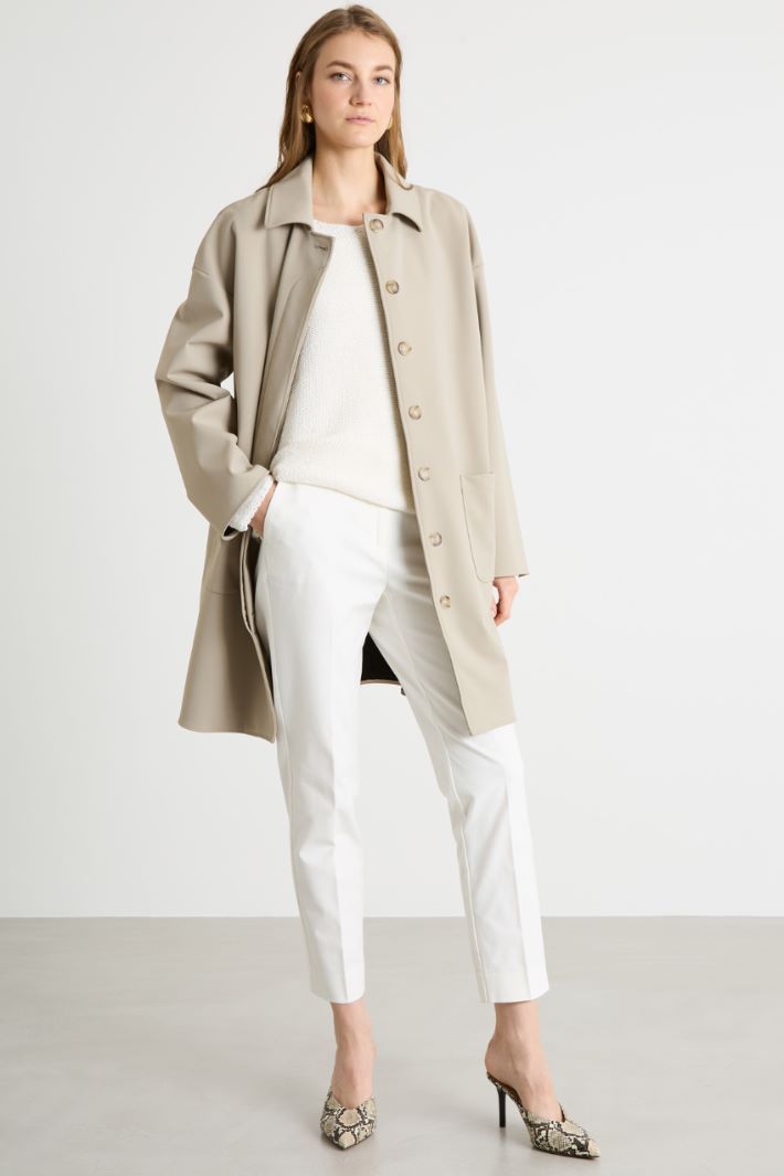 Belted Jersey Coat Intrend