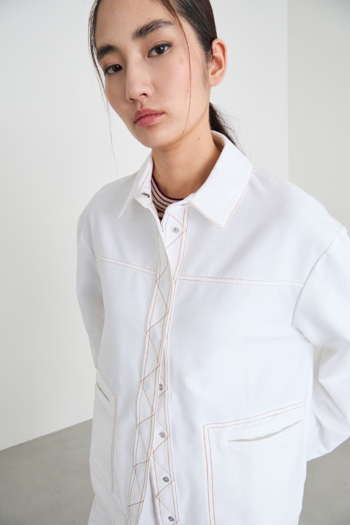 Giacca a camicia in tela Intrend - 3