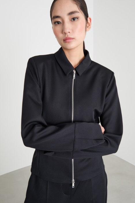 Giacca in jersey piqué