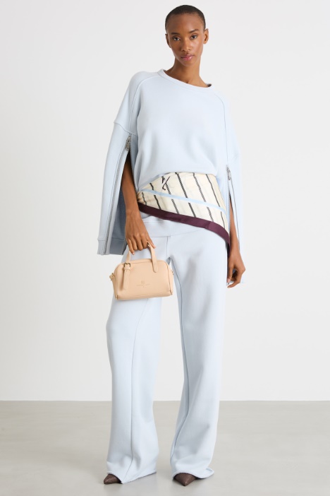 Zipped-sleeve oversized sweatshirt Intrend