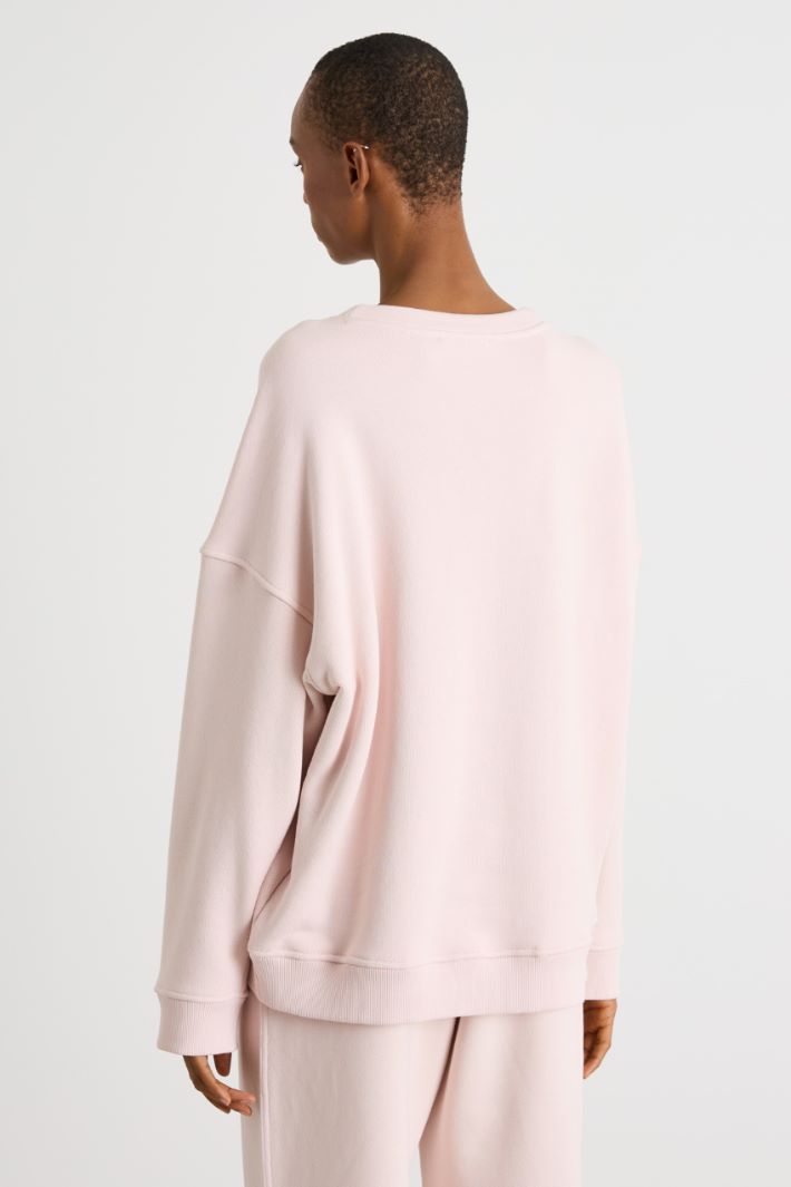 Zipped-sleeve oversized sweatshirt Intrend - 4