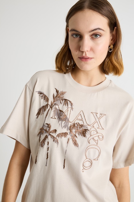 T-shirt in jersey stampato