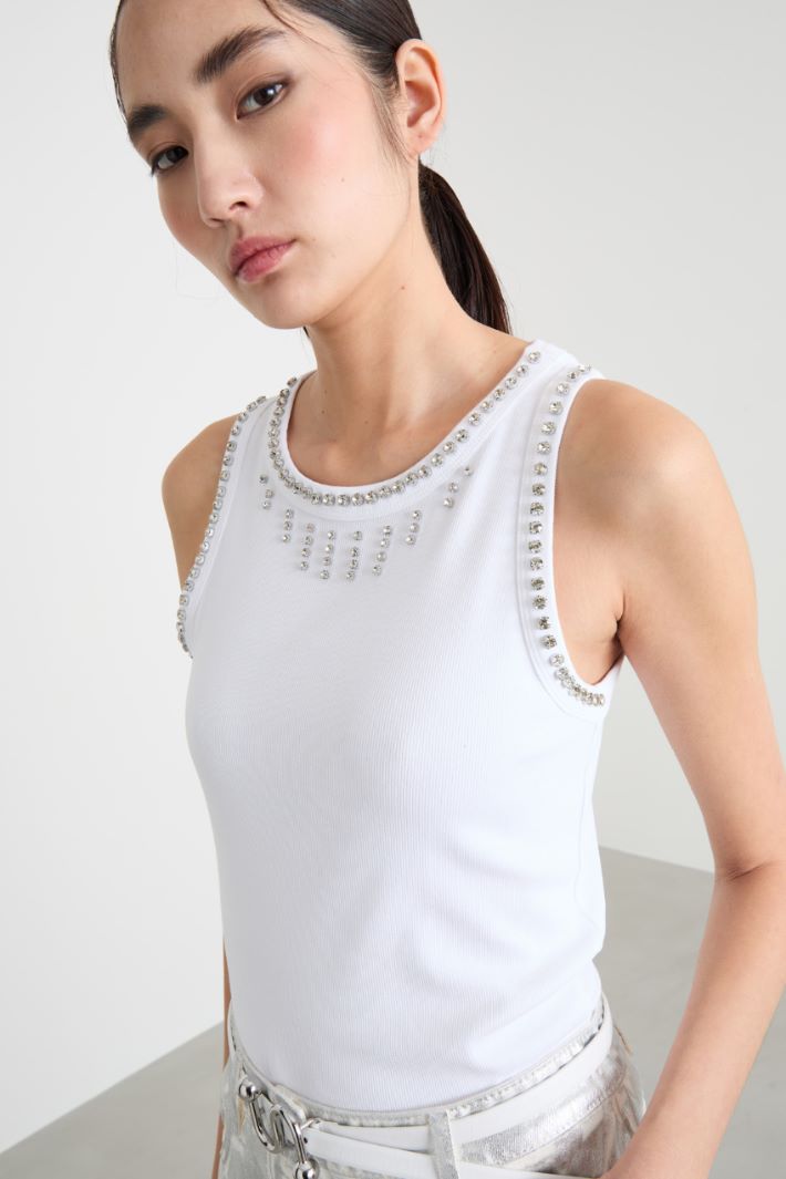 Rhinestone-embellished vest top Intrend - 3