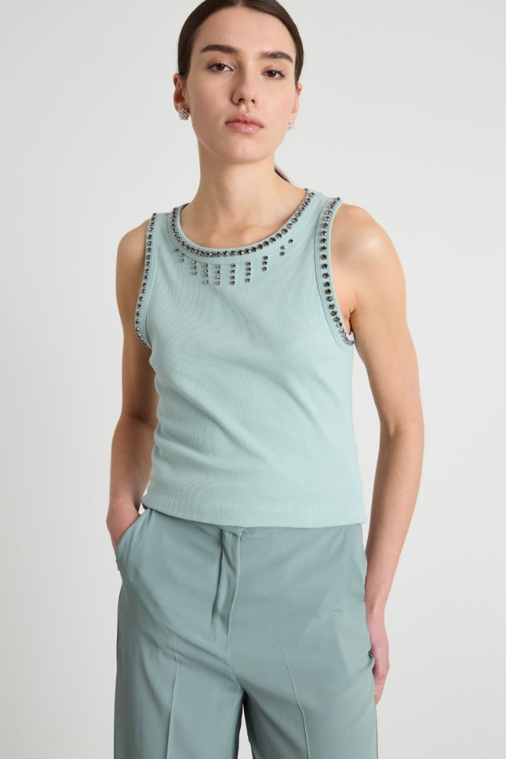 Rhinestone-embellished vest top Intrend - 2