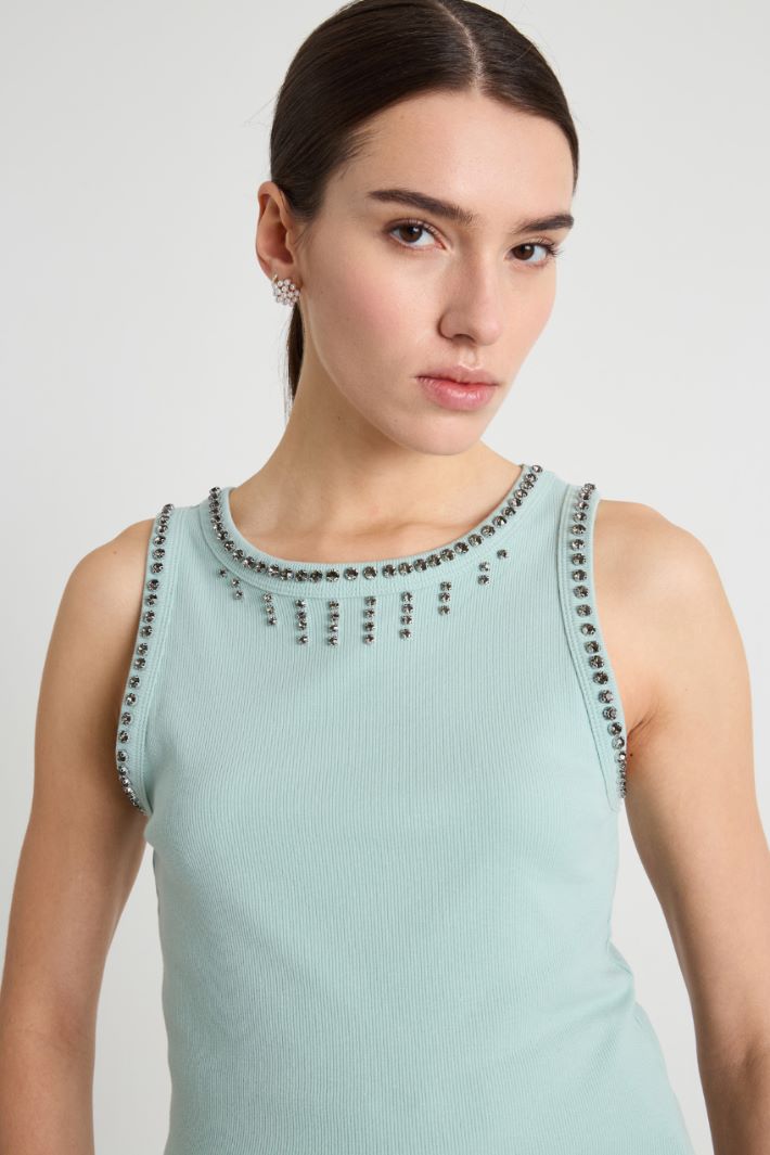 Rhinestone-embellished vest top Intrend - 3