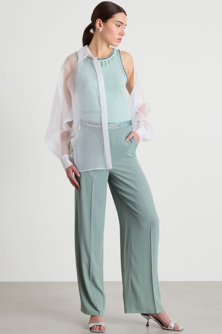 Rhinestone-embellished vest top Intrend