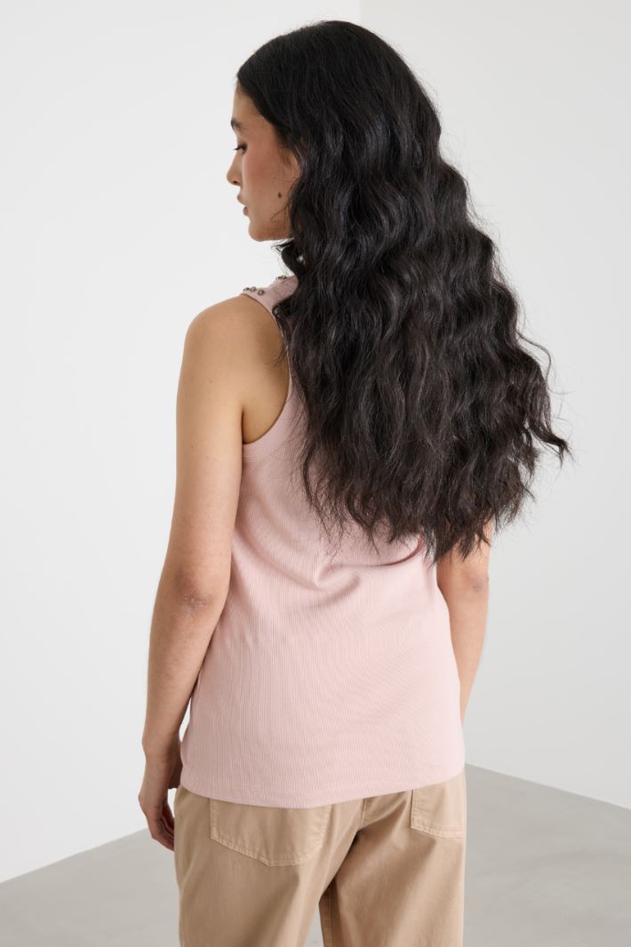 Rhinestone-embellished vest top Intrend - 4