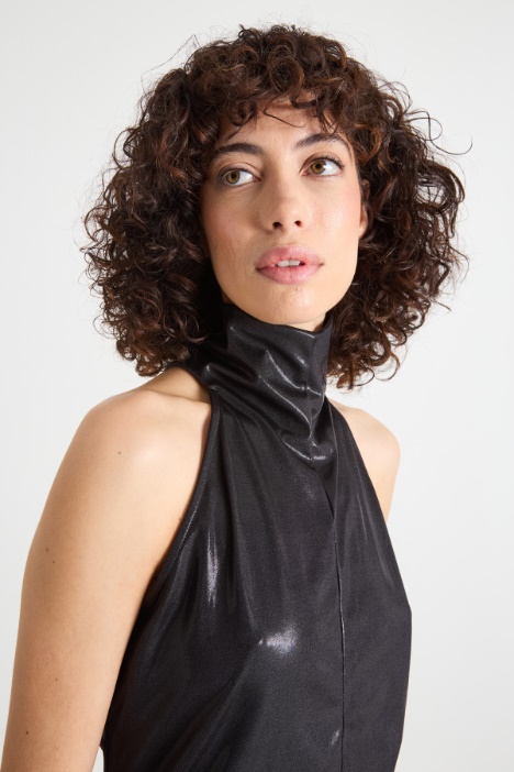 Top in jersey laminato