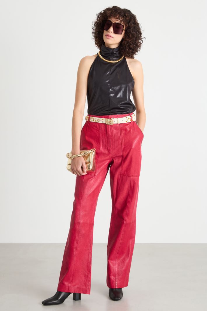 Laminated jersey top Intrend