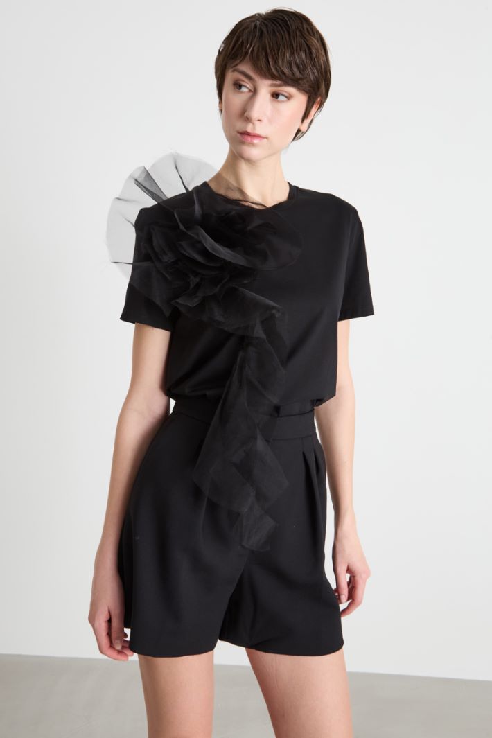 Jersey T-shirt with embroidery Intrend - 2