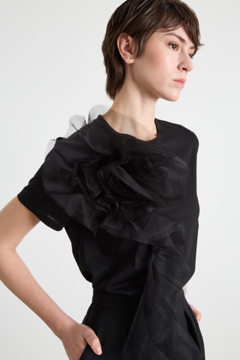 T-shirt in jersey con ricamo