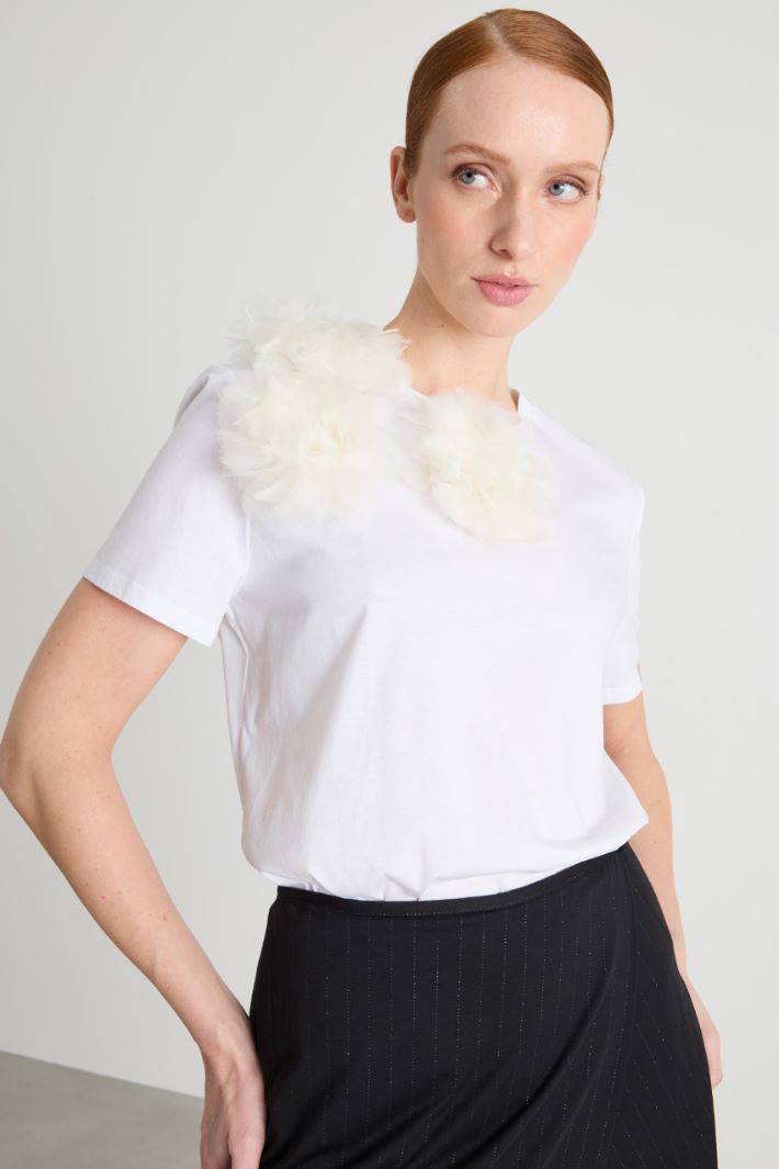 Jersey T-shirt with embroidery Intrend - 3