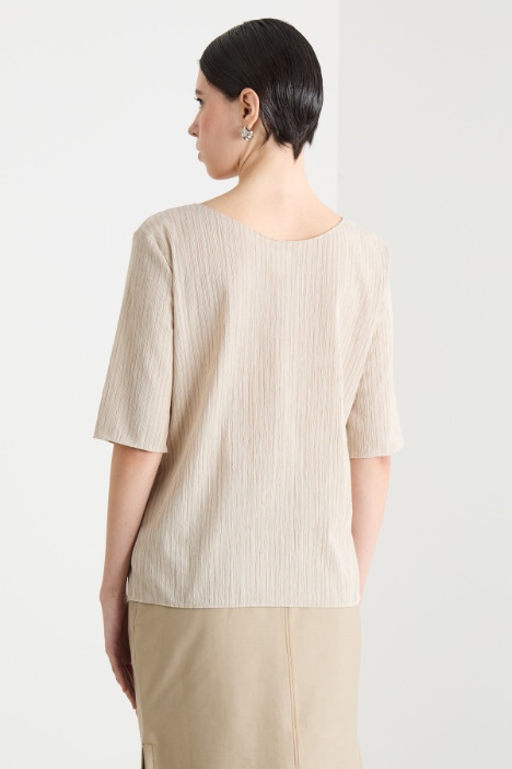 T-shirt in jersey plissè