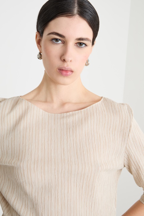 T-shirt in jersey plissè