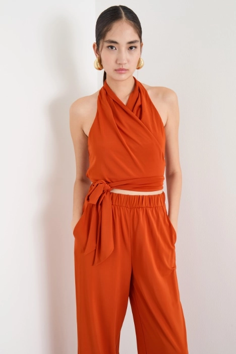 Crepe jersey wrap top - Intrend