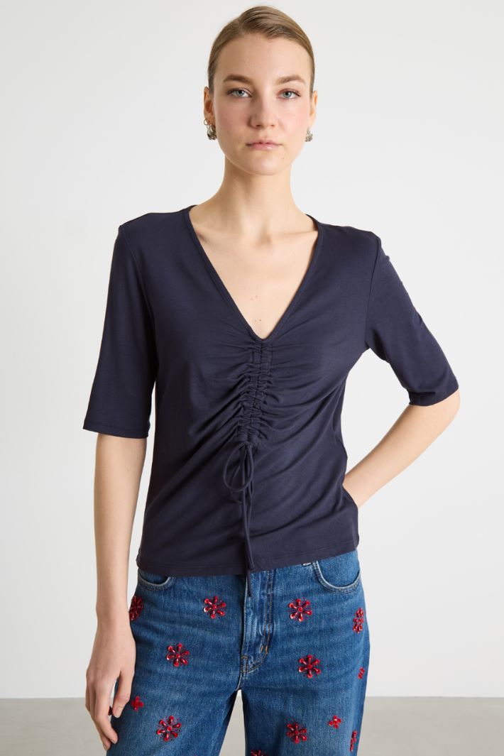 Fluid Draped T-shirt Intrend - 2