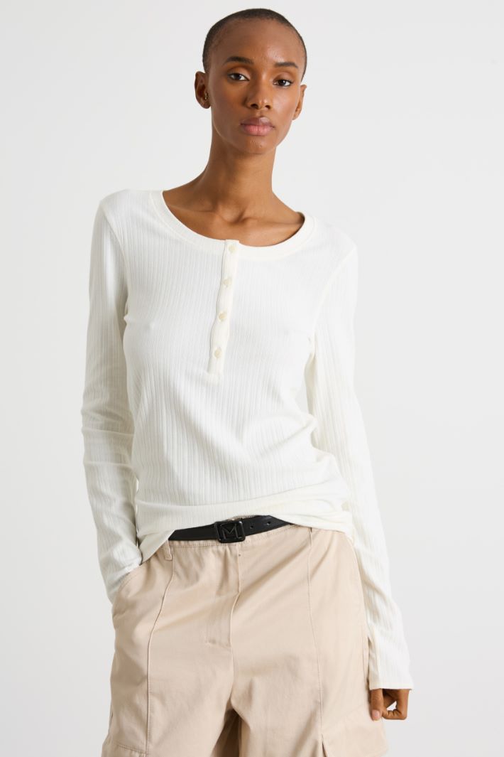 Ribbed Henley top Intrend - 2