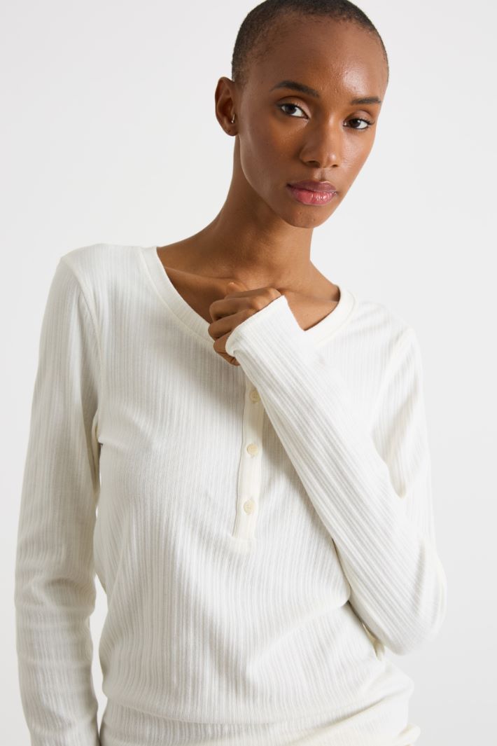 Ribbed Henley top Intrend - 3