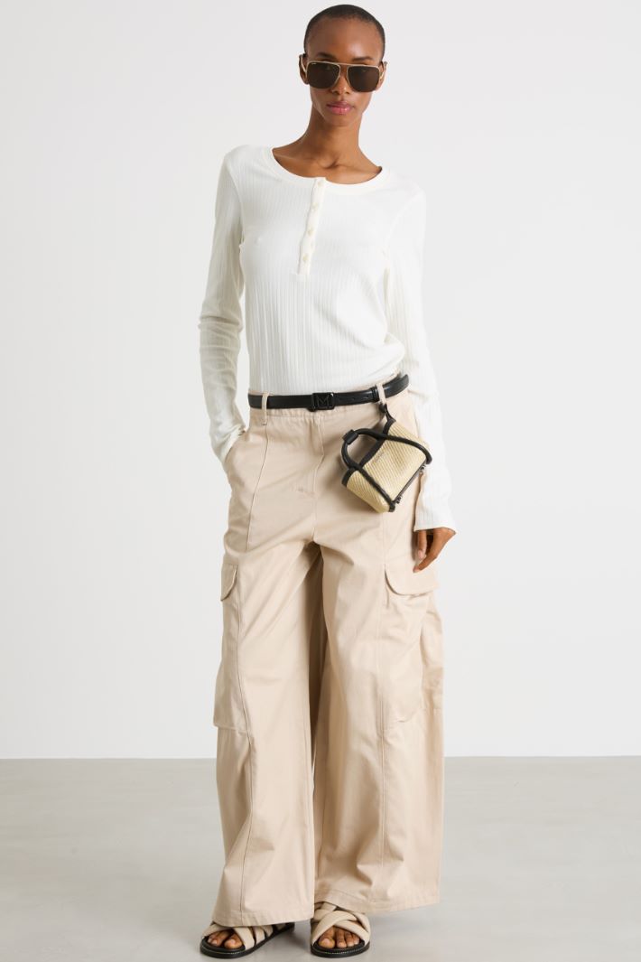 Ribbed Henley top Intrend