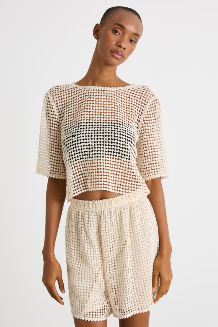 Macramé-effect jersey top Intrend - 2