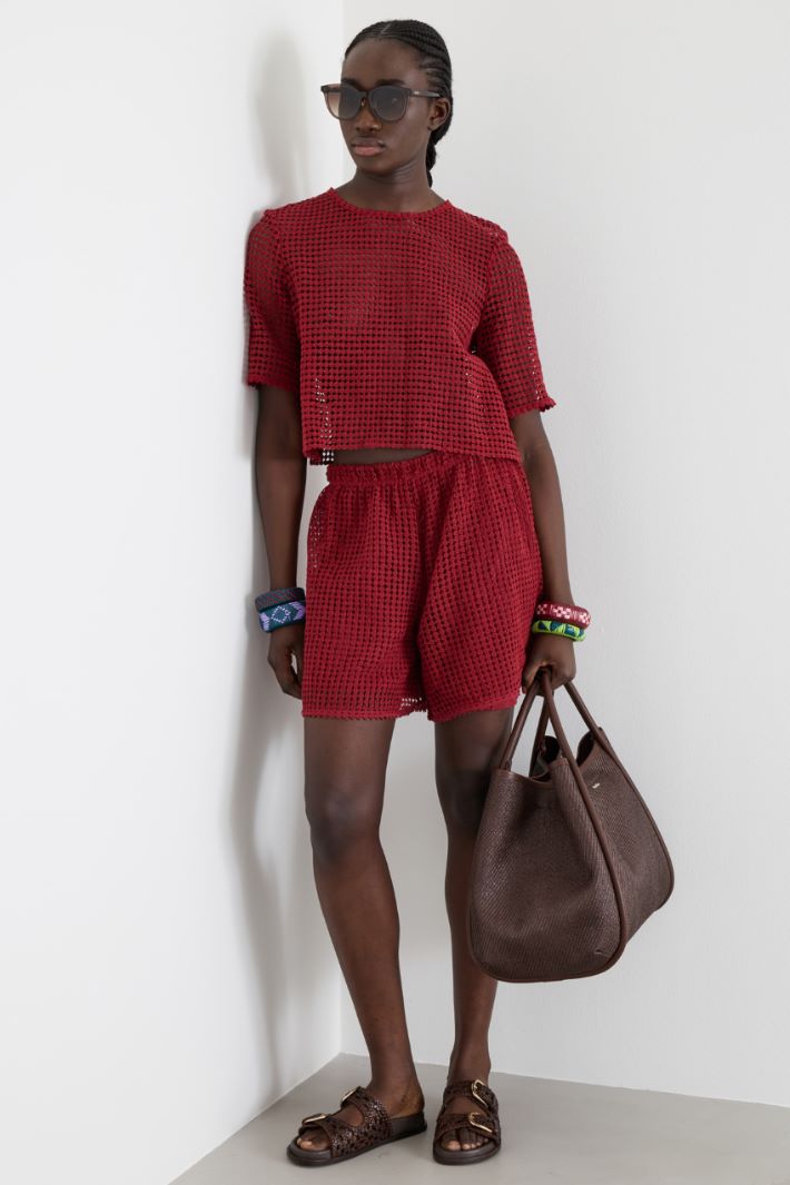 Macramé-effect jersey top Intrend