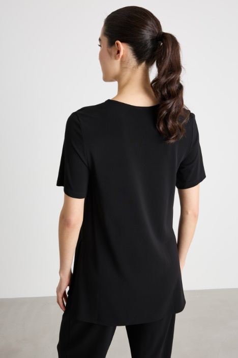 T-shirt lunga in jersey crepe