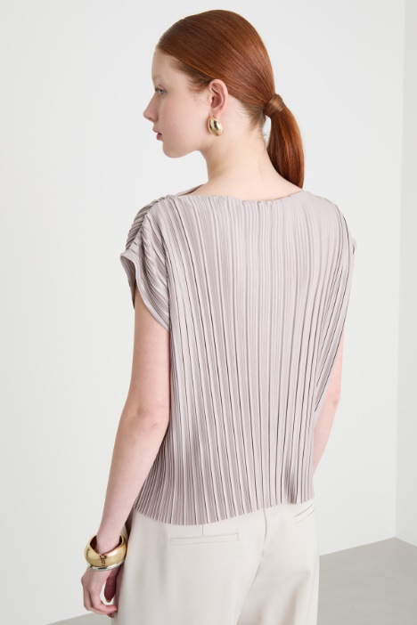 Top de jersey plisado